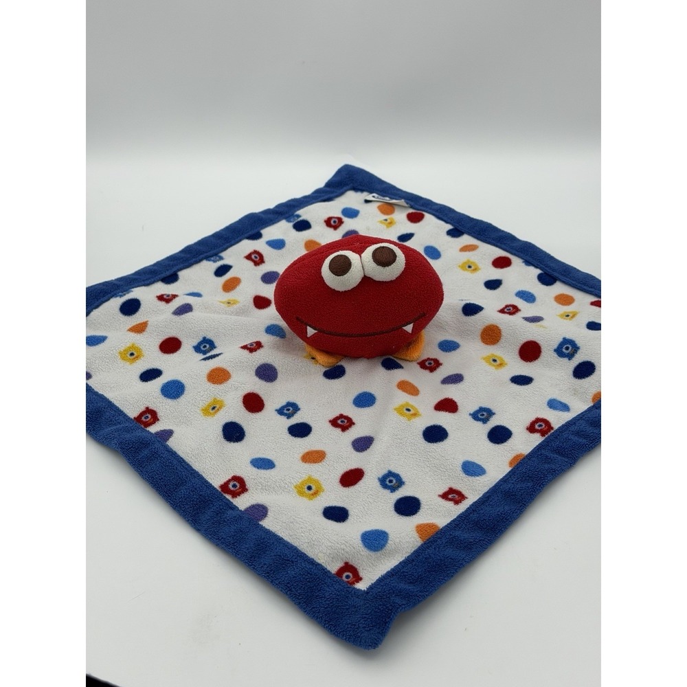 Graco Blue Red Monster Baby Security Blanket Dots White Head 13x13" Walmart